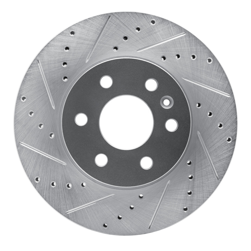 Chevrolet Colorado Brake Rotor (1) - Front Left - R1 Concepts - Drilled & Slotted - Silver - `15-`20
